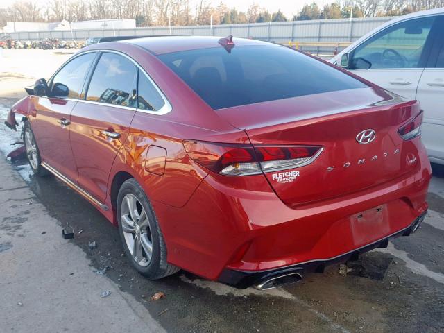 5NPE34AF6JH654822 - 2018 HYUNDAI SONATA SPO RED photo 3