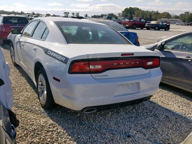 2C3CDXBGXDH609560 - 2013 DODGE CHARGER SE WHITE photo 3
