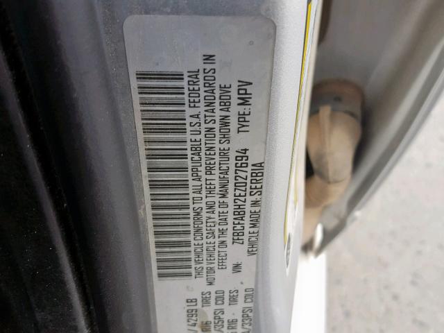 ZFBCFABH2EZ027694 - 2014 FIAT 500L EASY Gümüş foto 10