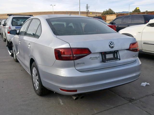 3VW167AJ0GM273124 - 2016 VOLKSWAGEN JETTA S SILVER photo 3