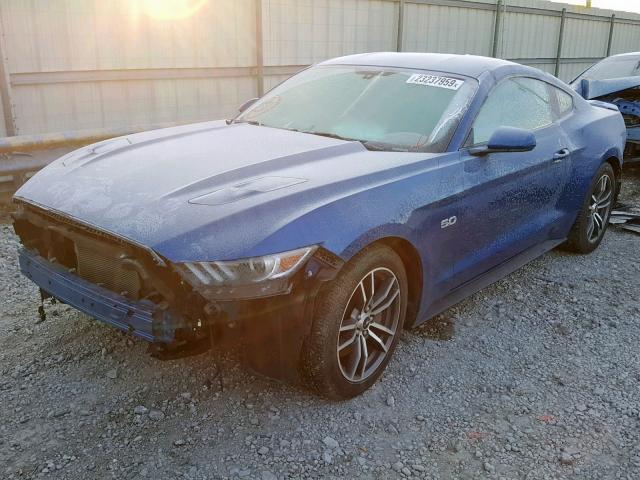 1FA6P8CF1H5333106 - 2017 FORD MUSTANG GT BLUE photo 2