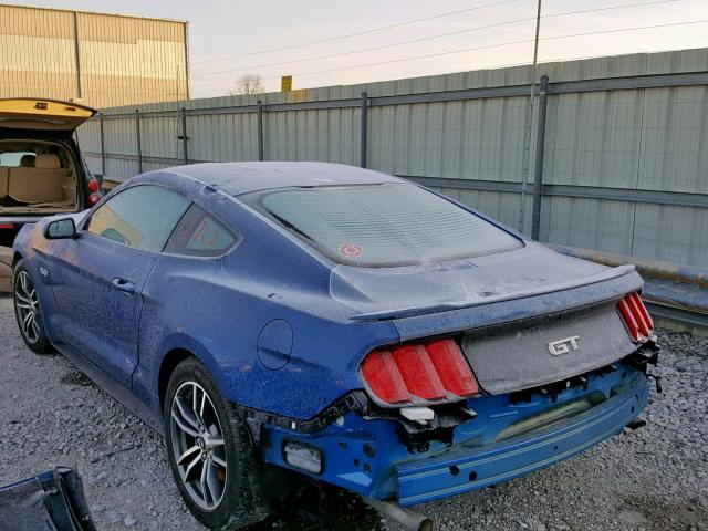 1FA6P8CF1H5333106 - 2017 FORD MUSTANG GT BLUE photo 3