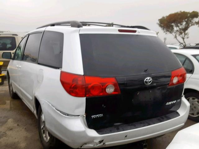 5TDZK23CX8S119279 - 2008 TOYOTA SIENNA CE WHITE photo 3