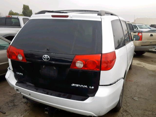 5TDZK23CX8S119279 - 2008 TOYOTA SIENNA CE WHITE photo 4