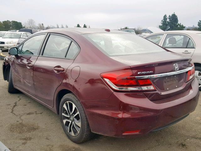 19XFB2F93DE231087 - 2013 HONDA CIVIC EXL BURGUNDY photo 3