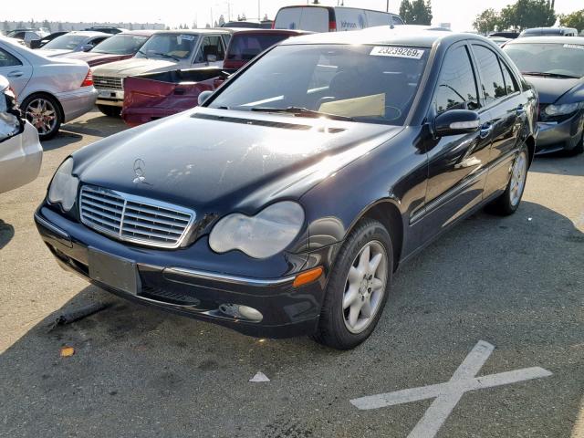 WDBRF61J92F251985 - 2002 MERCEDES-BENZ C 240 BLACK photo 2