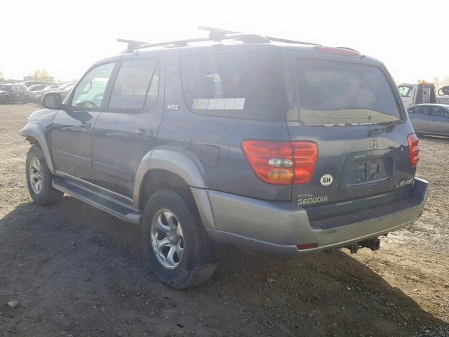 5TDBT44A92S105095 - 2002 TOYOTA SEQUOIA SR 蓝色 照片 3