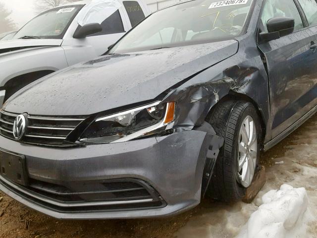 3VWD17AJ4FM215558 - 2015 VOLKSWAGEN JETTA SE GRAY photo 9