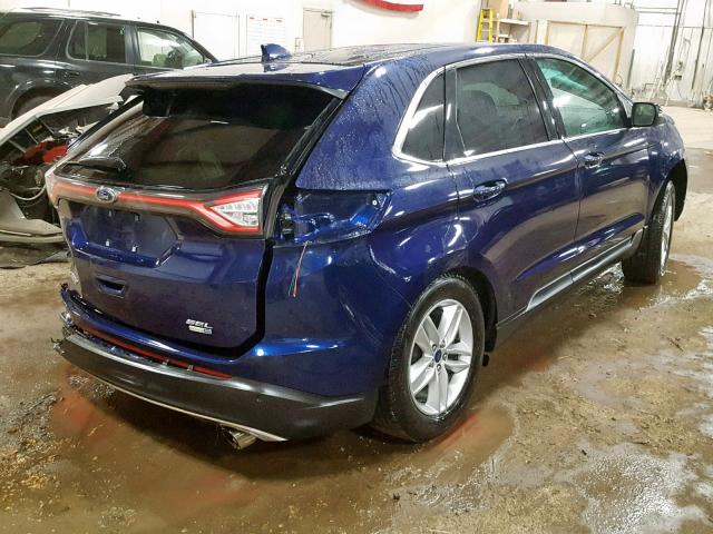 2FMPK4J92GBC58201 - 2016 FORD EDGE SEL BLUE photo 4