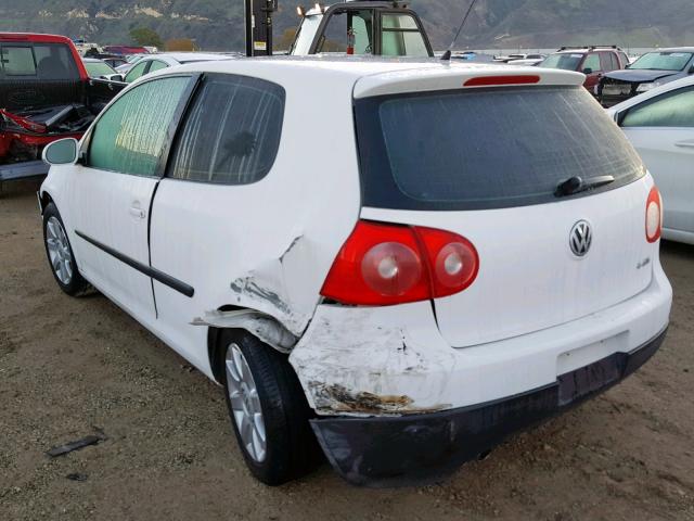 WVWBS71K87W075354 - 2007 VOLKSWAGEN RABBIT WHITE photo 3