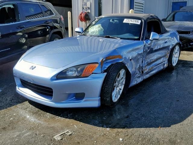 JHMAP114X2T004127 - 2002 HONDA S2000 BLUE photo 2