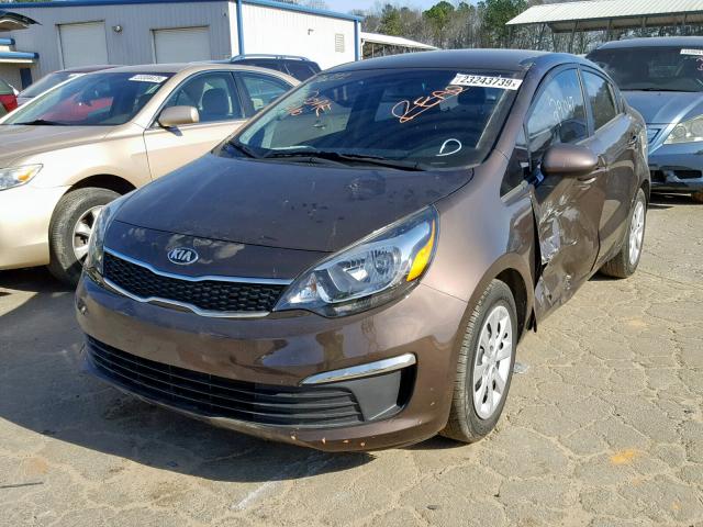 KNADN4A35G6681540 - 2016 KIA RIO EX BROWN photo 2