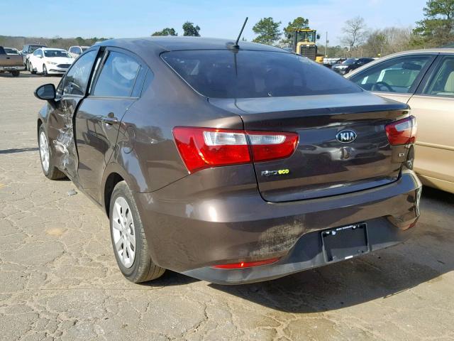 KNADN4A35G6681540 - 2016 KIA RIO EX BROWN photo 3