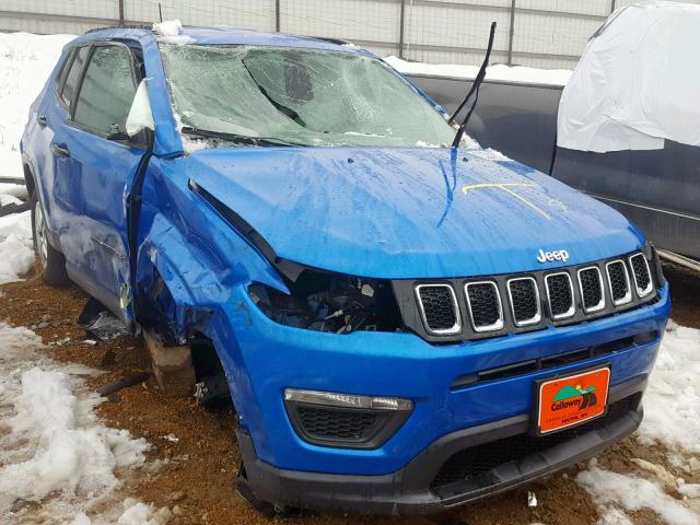 3C4NJCAB6JT122483 - 2018 JEEP COMPASS SP BLUE photo 1