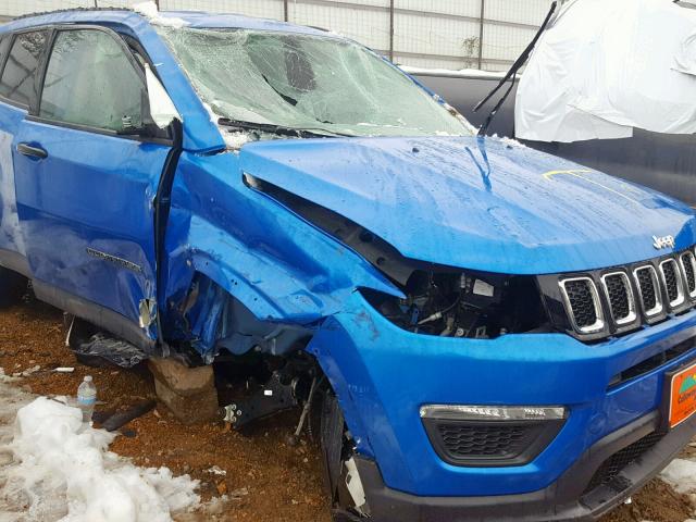 3C4NJCAB6JT122483 - 2018 JEEP COMPASS SP BLUE photo 10