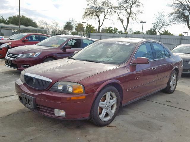 1LNHM87A7YY804048 - 2000 LINCOLN LS RED photo 2