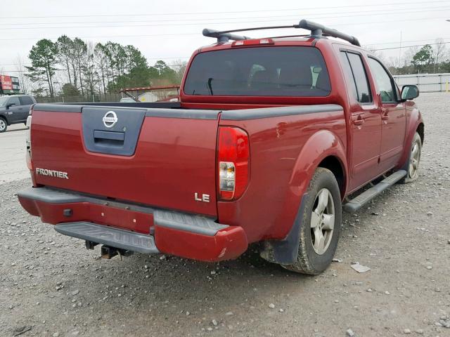 1N6AD07U78C440161 - 2008 NISSAN FRONTIER C RED photo 4