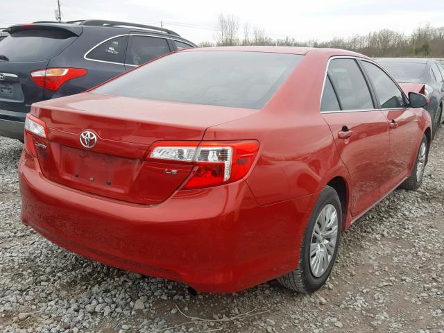 4T1BF1FK1CU563685 - 2012 TOYOTA CAMRY BASE RED photo 4