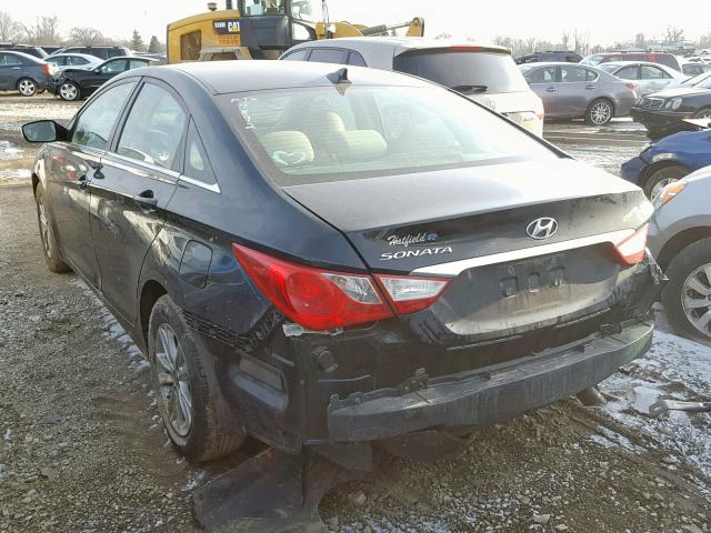 5NPEB4AC0DH758588 - 2013 HYUNDAI SONATA GLS BLACK photo 3