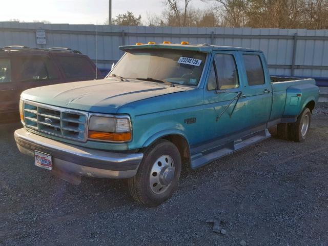 1FTJW35GXTEA95622 - 1996 FORD F350 TEAL photo 2