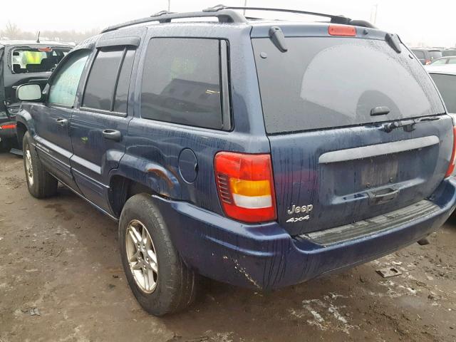 1J4GW48S34C298696 - 2004 JEEP GRAND CHER BLUE photo 3