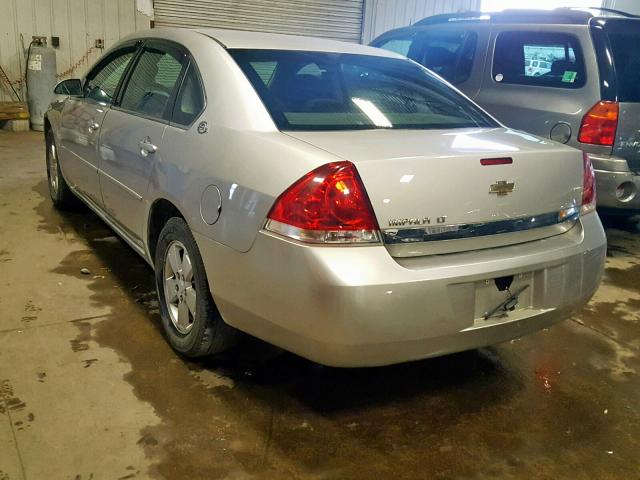 2G1WT58N079295592 - 2007 CHEVROLET IMPALA LT GRAY photo 3