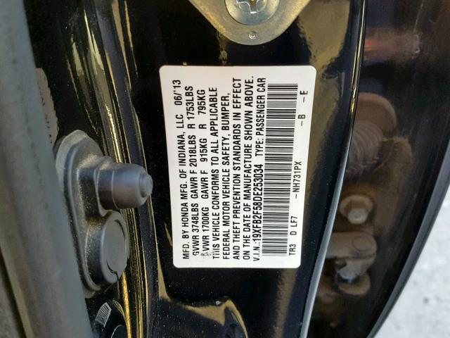 19XFB2F58DE253034 - 2013 HONDA CIVIC LX 黑色 照片 10