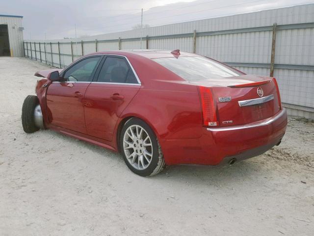 1G6DP5E3XD0162191 - 2013 CADILLAC CTS PREMIU MAROON photo 3