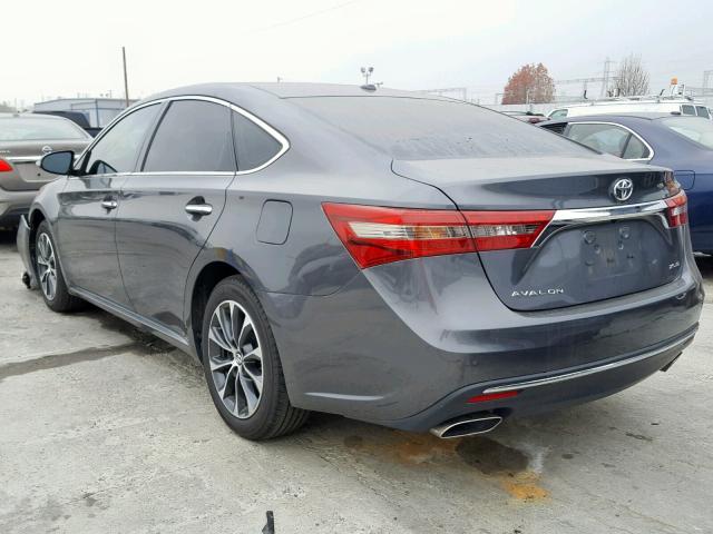 4T1BK1EBXHU258237 - 2017 TOYOTA AVALON XLE GRAY photo 3