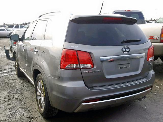 5XYKW4A28DG391283 - 2013 KIA SORENTO SX GRAY photo 3