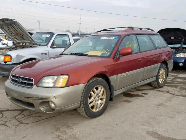 4S3BH686427663644 - 2002 SUBARU LEGACY OUT RED photo 2