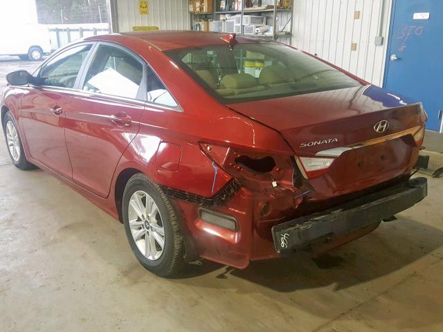 5NPEB4AC3CH340007 - 2012 HYUNDAI SONATA GLS RED photo 3