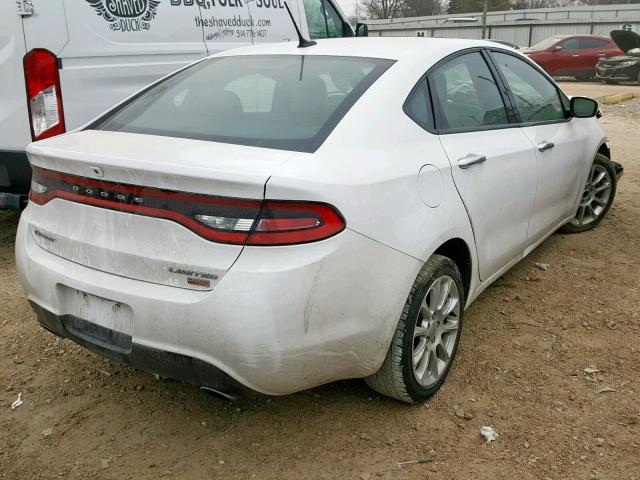 1C3CDFCH0DD306513 - 2013 DODGE DART LIMIT WHITE photo 4