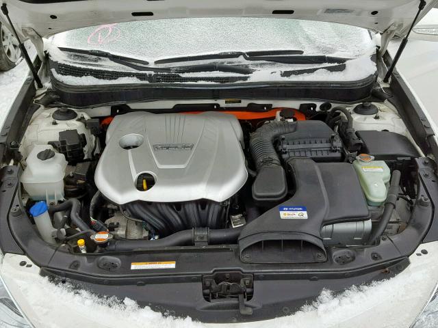 KMHEC4A45BA003135 - 2011 HYUNDAI SONATA HYB WHITE photo 7