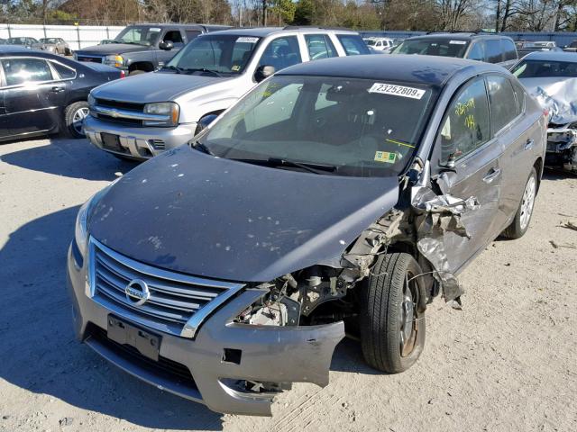 3N1AB7AP4FY365608 - 2015 NISSAN SENTRA S GRAY photo 2