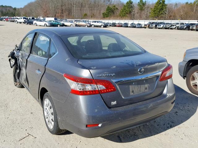 3N1AB7AP4FY365608 - 2015 NISSAN SENTRA S GRAY photo 3