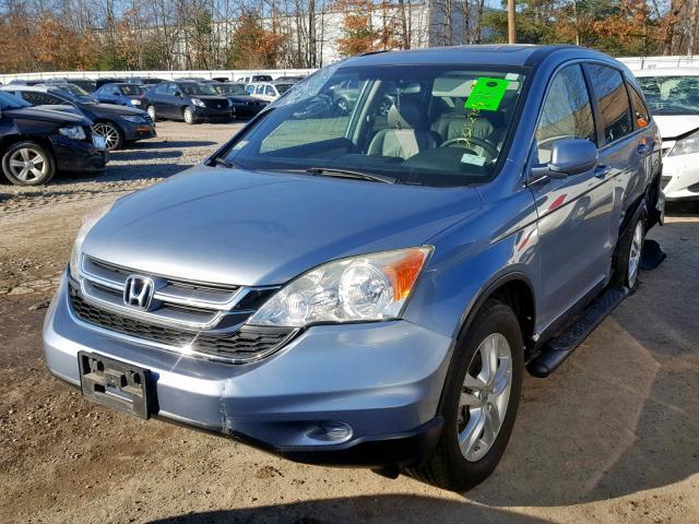 5J6RE4H76BL084242 - 2011 HONDA CR-V EXL BLUE photo 2