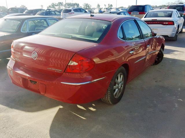 2G4WD582781208700 - 2008 BUICK LACROSSE C RED photo 4