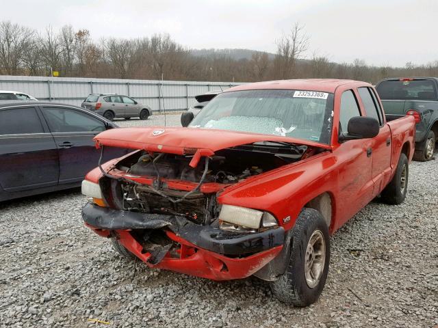 1B7GL2AN5YS607507 - 2000 DODGE DAKOTA QUA RED photo 2