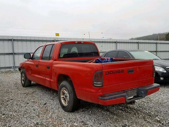 1B7GL2AN5YS607507 - 2000 DODGE DAKOTA QUA RED photo 3