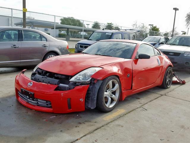 JN1BZ34DX8M705909 - 2008 NISSAN 350Z COUPE RED photo 2