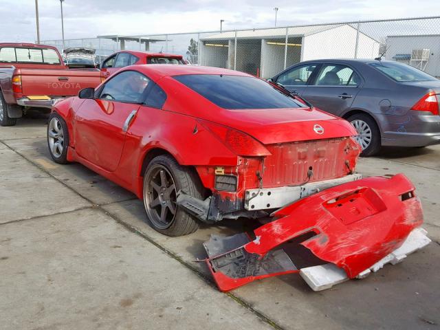 JN1BZ34DX8M705909 - 2008 NISSAN 350Z COUPE RED photo 3