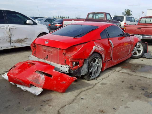 JN1BZ34DX8M705909 - 2008 NISSAN 350Z COUPE RED photo 4