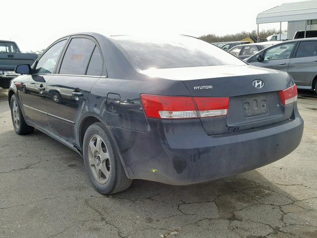 5NPEU46CX6H084603 - 2006 HYUNDAI SONATA GLS BLACK photo 3