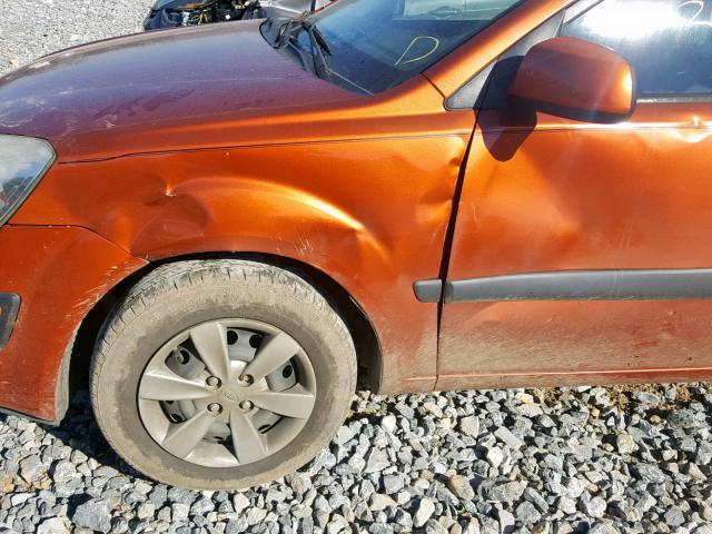 KNADE243996517520 - 2009 KIA RIO 5 SX ORANGE photo 9