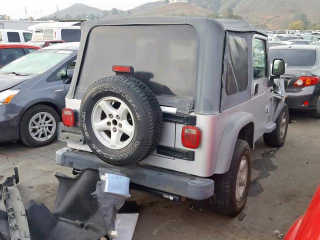 1J4FA39S55P322672 - 2005 JEEP WRANGLER X SILVER photo 4