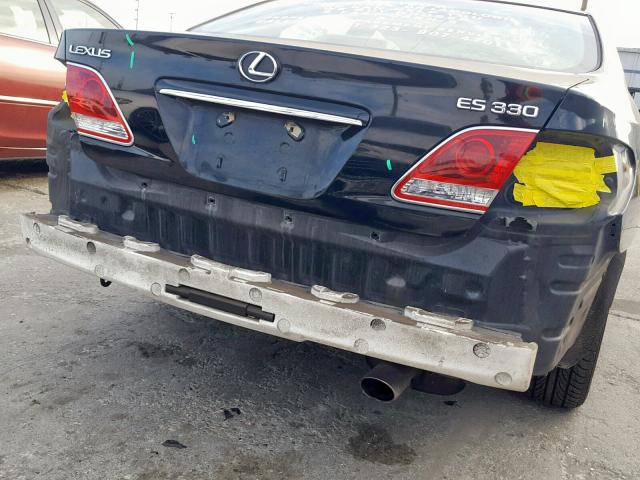 JTHBA30G155056610 - 2005 LEXUS ES 330 BLACK photo 9