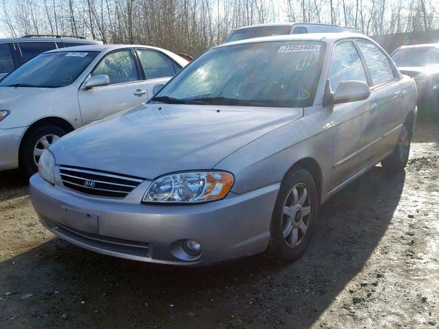 KNAFB121935257288 - 2003 KIA SPECTRA BA SILVER photo 2