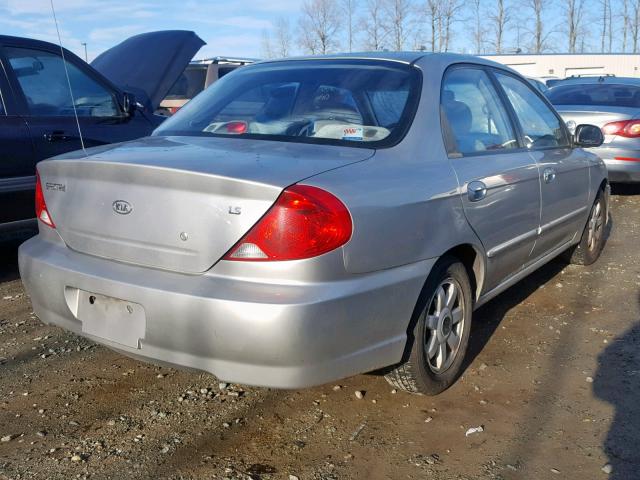 KNAFB121935257288 - 2003 KIA SPECTRA BA SILVER photo 4