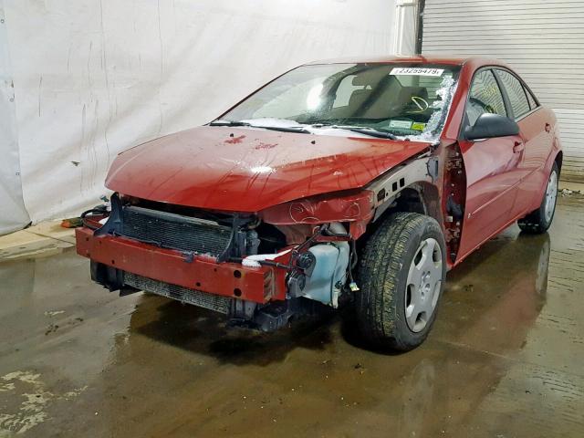 1G2ZF58B574124071 - 2007 PONTIAC G6 VALUE L RED photo 2